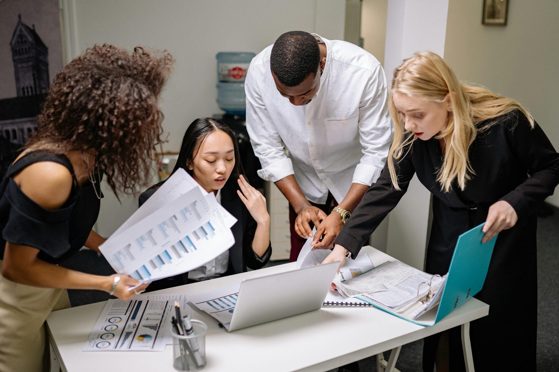 People discussing in an office